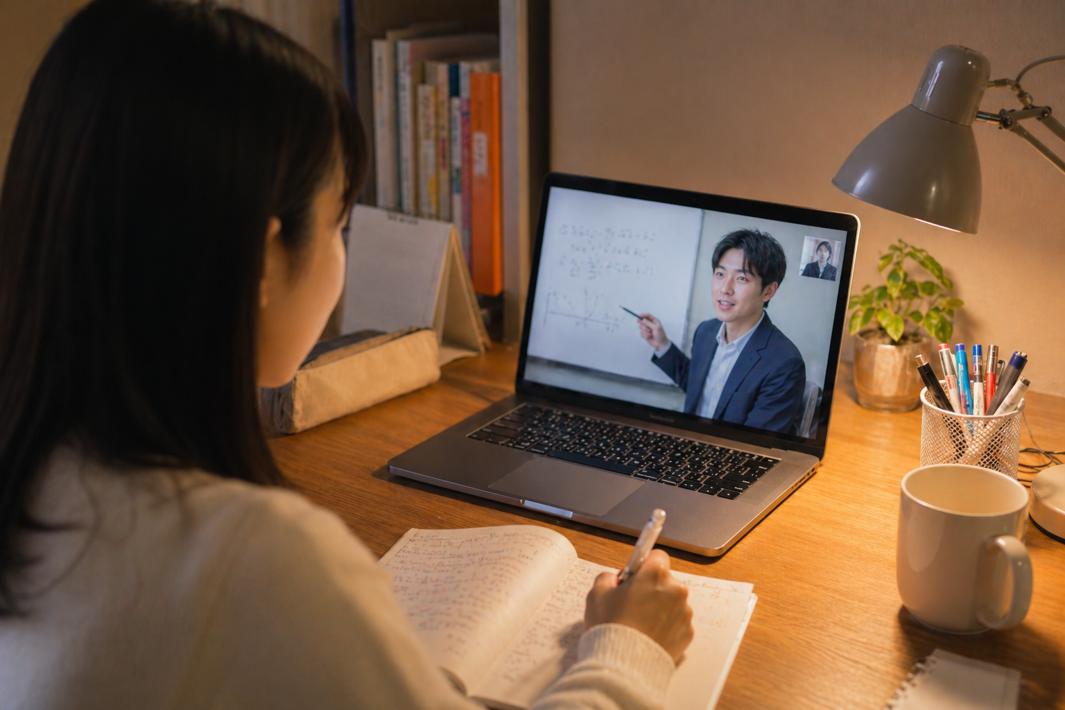 Google Meet で受講中の生徒と先生
